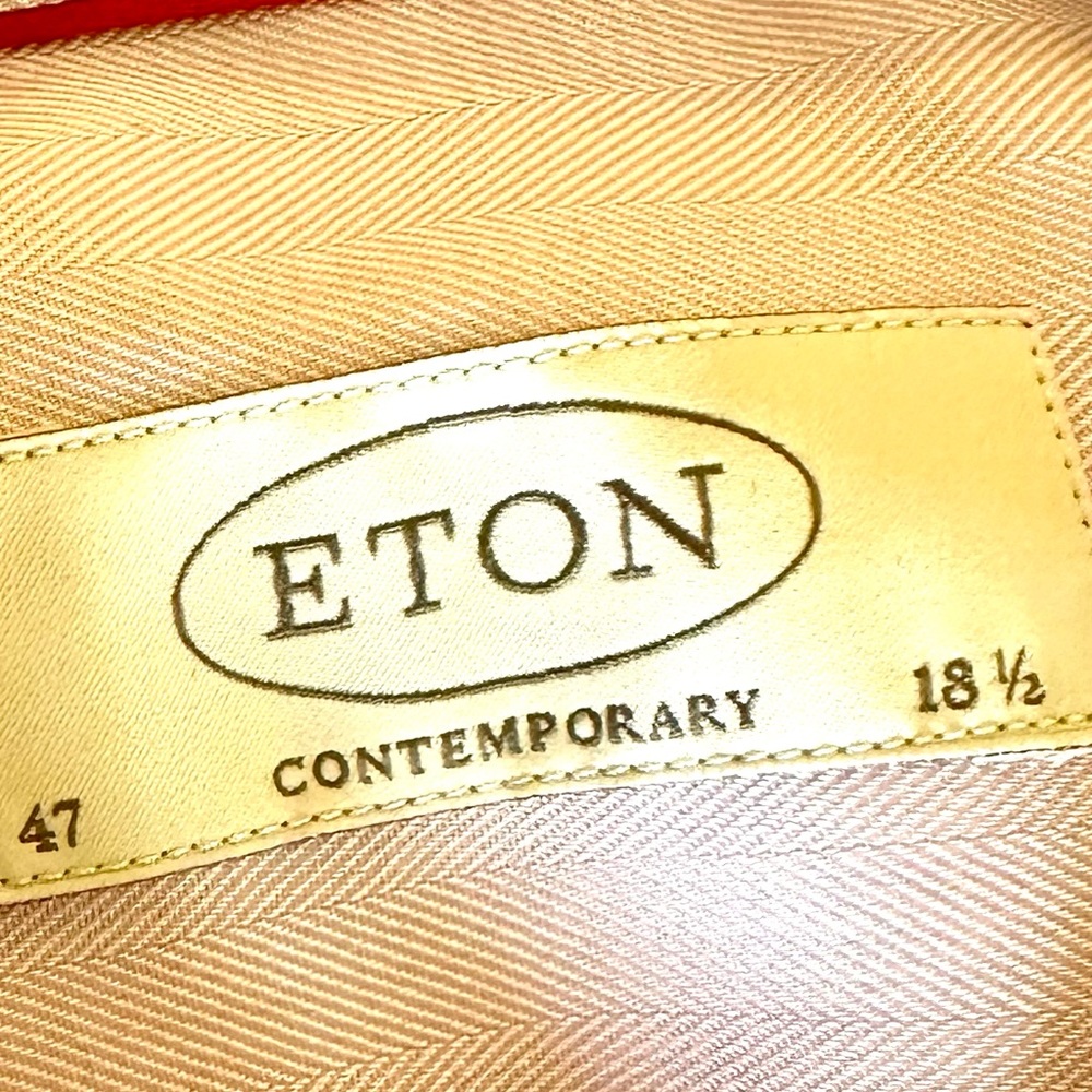 Eton, purple men’s contemporary dress shirt collar size 18 1/2